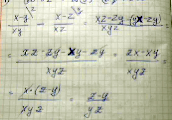 frac x-y xy - frac x-z xz frac x-y z xyz - frac x-z y xyz frac x-y z- x-z y xyz frac xz-yz-xy yz xyz frac xz-xy xyz frac x z-y xyz frac z-y yz...