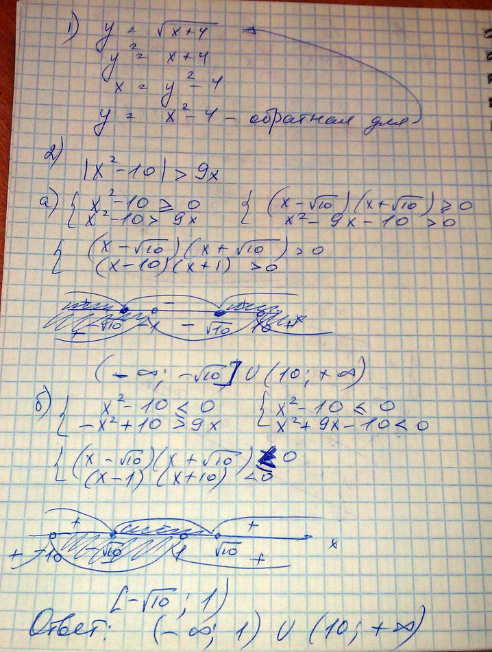 Смотрите решение во вложении y sqrt x y x x y - x - x x - x- D x очевидно  что учловие выполняется только при значениях х принадлежащих промежутку x -...