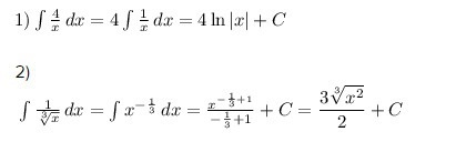 int limits frac x dx int limits frac x dx ln x C   int limits frac sqrt x dx int limits x - frac dx frac x - frac - frac C dfrac sqrt x C...